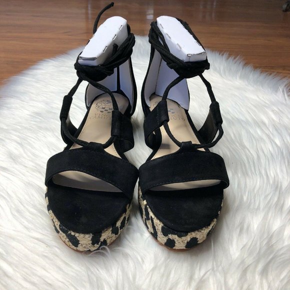 NWT Vince Camuto Espadrille Platform Sandals Black - Picture 4 of 10